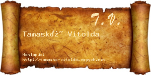 Tamaskó Vitolda névjegykártya